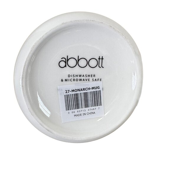 Abbott Collection | Monarch Butterfly Stoneware Mug – 14 oz | Black Rim & Handle - Picture 2 of 5